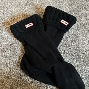 Hunter Black Cable Knit Boot Socks